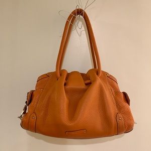Cole Haan Orange Pebble Leather Handbag